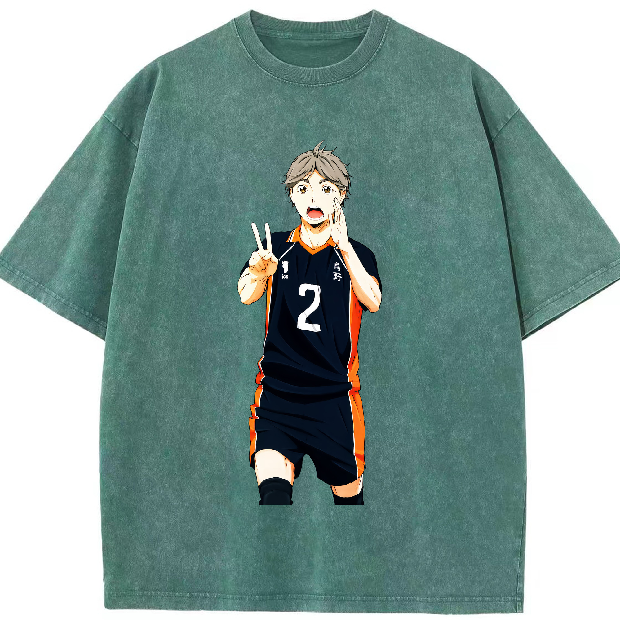（画像用） ハイキュー!! Haikyu!! 綿100% ヴィンテージ風 半袖Tシャツ（フロントプリント）